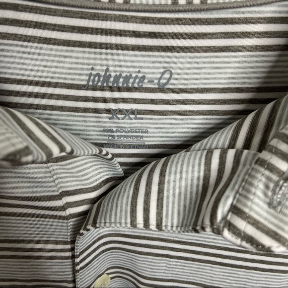 NWT Johnnie-O Size XXL QBE Shootout Striped Polo Shirt Short Sleeve - Picture 4 of 6
